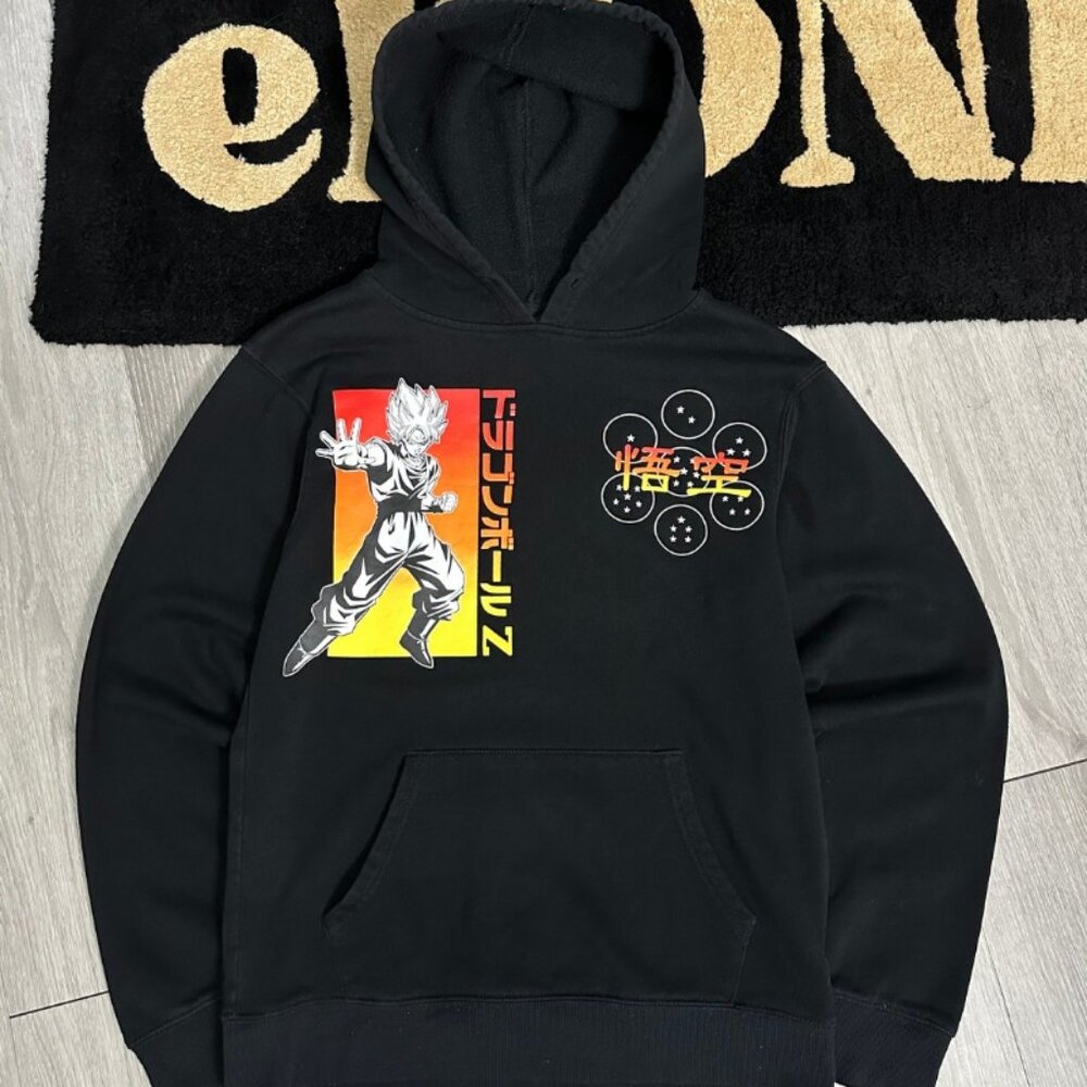 Dragon Ball Z Supersayin Goku Toei Anime Men's Black Hoodie - Size Small